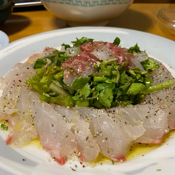 超簡単 鯛のカルパッチョ レシピ 作り方 By ぴったんたん 楽天レシピ